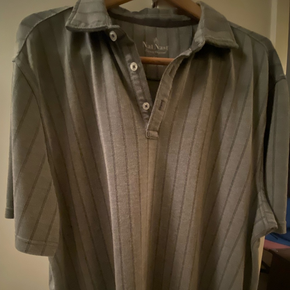 Nat Nast XL Men’s grey striped polo